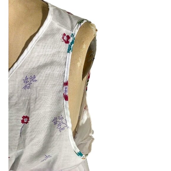 Vintage 70s maxi long peasant white floral romantic nightgown - Picture 6 of 9